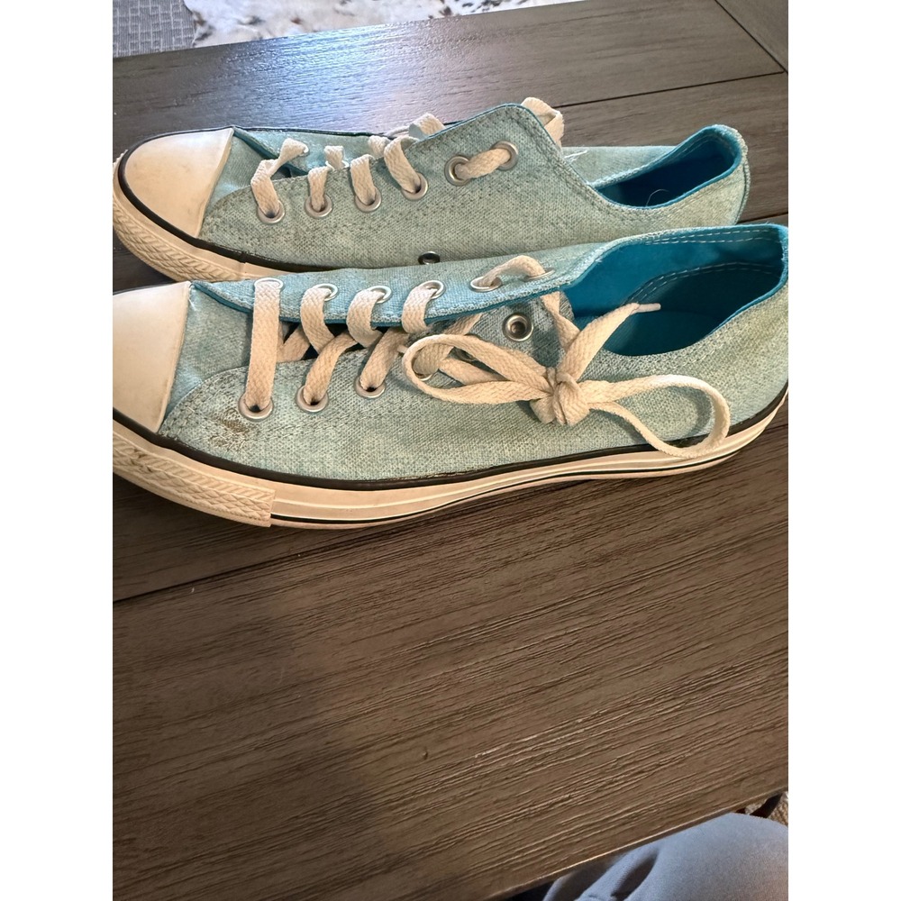 Converse All Star Low Top Blue Sneakers Canvas Shoes women's Size 8 - Picture 2 of 5